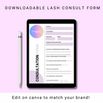 Downloadable Eyelash extension consult form