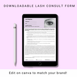 Downloadable Eyelash extension consult form